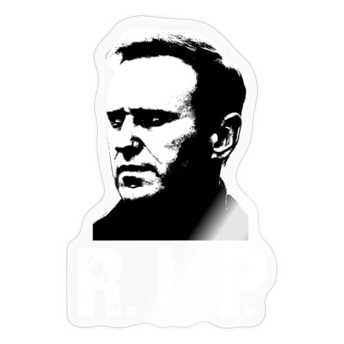 Spreadshirt Alexej Nawalny R. I. P. Rest In Peace Sticker, 10 x 10 cm, Transparent glänzend von Spreadshirt