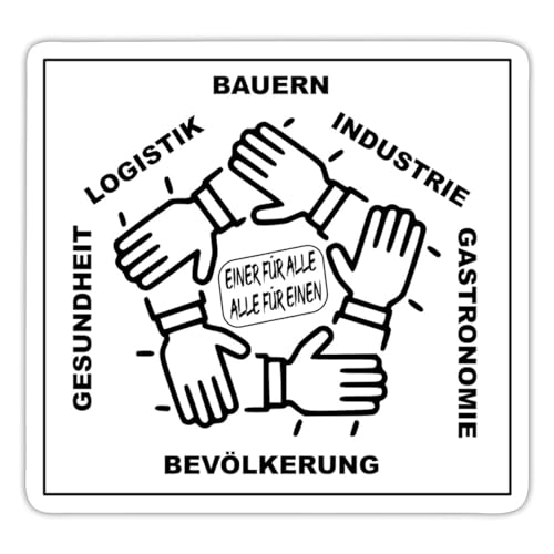 Spreadshirt Bauerndemo Bauernprotest Unterstützen Sticker, 10 x 10 cm, Mattweiß von Spreadshirt