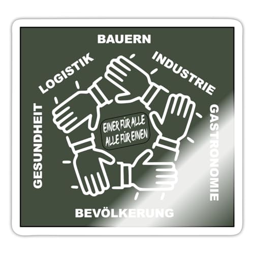 Spreadshirt Bauernprotest Bauerndemo Unterstützen Sticker, 10 x 10 cm, Weiß glänzend von Spreadshirt