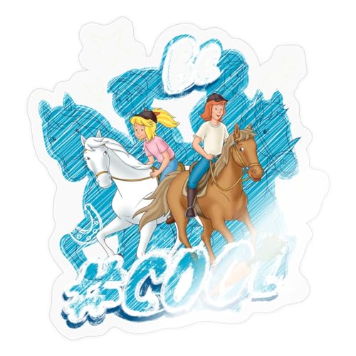 Spreadshirt Bibi Und Tina Be Cool Reiterinnen Sticker, 10 x 10 cm, Transparent glänzend von Spreadshirt