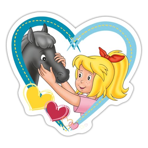 Spreadshirt Bibi Und Tina Fohlen Felix Herz Sticker, max. 10 x 10 cm, 10 x 10 cm, Mattweiß von Spreadshirt