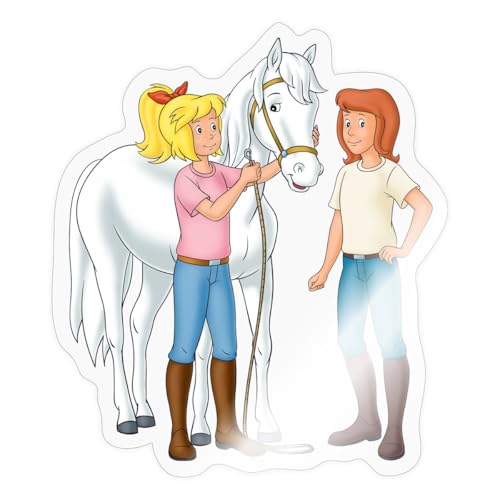 Spreadshirt Bibi Und Tina Kümmern Sich Um Sabrina Sticker, max. 10 x 10 cm, 10 x 10 cm, Transparent glänzend Spreadshirt Bibi Und Tina Kümmern Sich Um Sabrina Sticker, max. 10 x 10 cm, 10 x 10 cm, Transparent glänzend von Spreadshirt