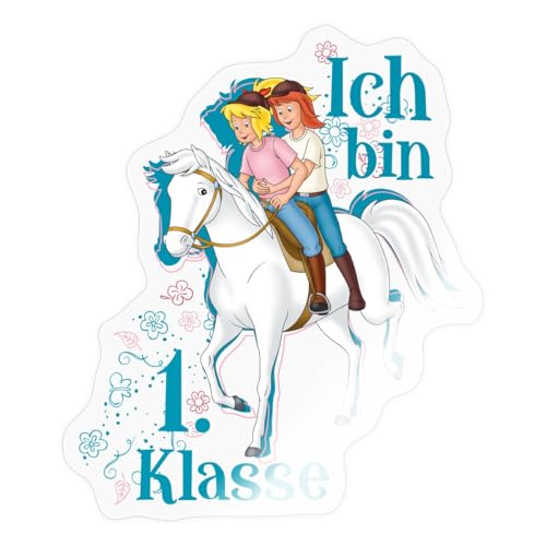Spreadshirt Bibi und Tina Ich Bin 1. Klasse Sticker, max. 10 x 10 cm, 10 x 10 cm, Transparent glänzend von Spreadshirt