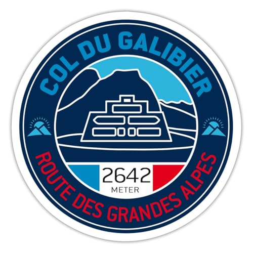 Spreadshirt Col Du Galibier Frankreich Route Des Grandes Alpes Alpenpass Sticker, max. 10 x 10 cm, 10 x 10 cm, Mattweiß von Spreadshirt