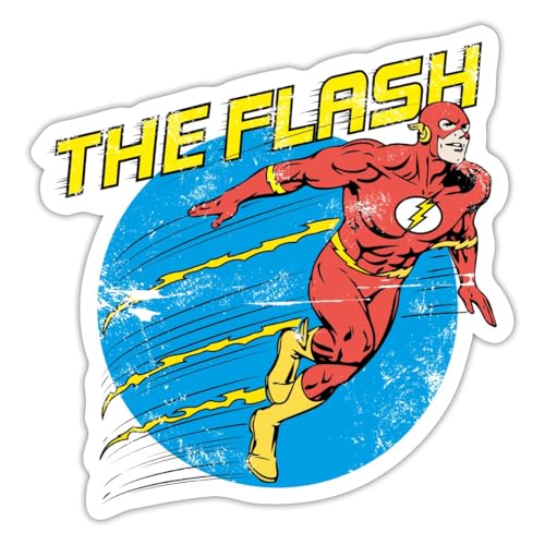 Spreadshirt DC Comics Justice League The Flash Sticker, max. 10 x 10 cm, 10 x 10 cm, Mattweiß von Spreadshirt