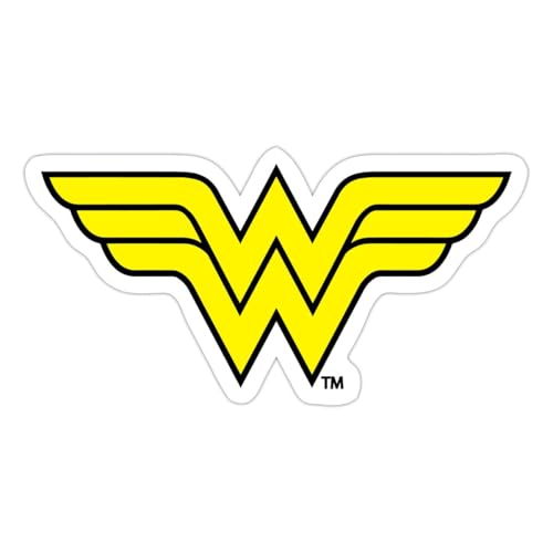 Spreadshirt DC Comics Justice League Wonder Woman Logo Sticker, 10 x 10 cm, Mattweiß von Spreadshirt