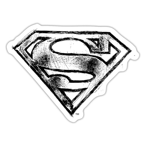 Spreadshirt DC Comics Superman Logo Gezeichnet Sticker, max. 10 x 10 cm, 10 x 10 cm, Mattweiß von Spreadshirt