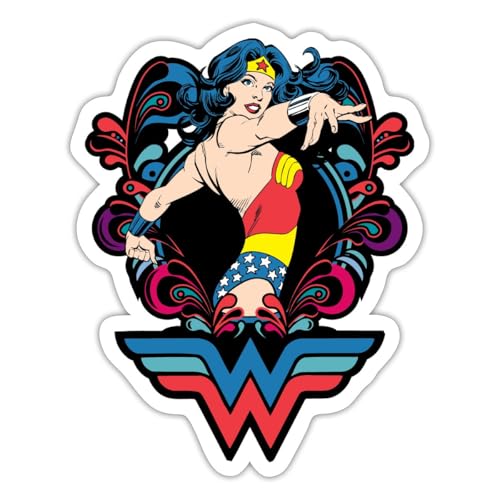 Spreadshirt DC Comics Wonder Woman Pose Sticker, max. 10 x 10 cm, 10 x 10 cm, Mattweiß von Spreadshirt