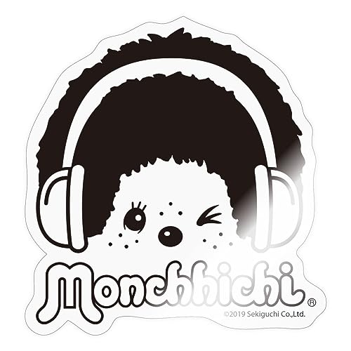 Spreadshirt DJ Monchhichi Mit Kopfhörern Sticker, 10 x 10 cm, Transparent glänzend von Spreadshirt