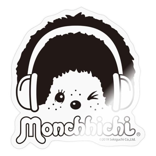Spreadshirt DJ Monchhichi Mit Kopfhörern Sticker, max. 10 x 10 cm, 10 x 10 cm, Transparent glänzend von Spreadshirt