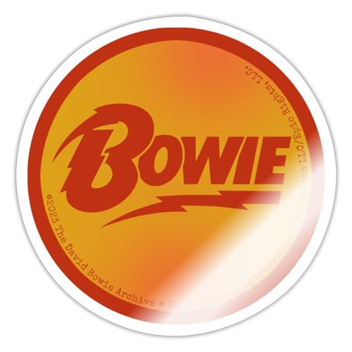Spreadshirt David Bowie Roter Schriftzug Mit Blitz Sticker, 10 x 10 cm, Weiß glänzend von Spreadshirt