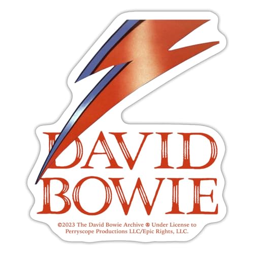 Spreadshirt David Bowie Schriftzug Rot Mit Blitz Sticker, max. 10 x 10 cm, 10 x 10 cm, Mattweiß von Spreadshirt