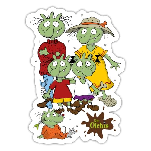 Spreadshirt Die Olchis Classic Eine Schmuddelige Familie Sticker, max. 10 x 10 cm, 10 x 10 cm, Mattweiß von Spreadshirt