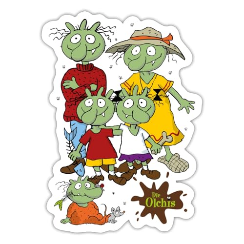 Spreadshirt Die Olchis Classic Eine Schmuddelige Familie Sticker, 10 x 10 cm, Mattweiß von Spreadshirt