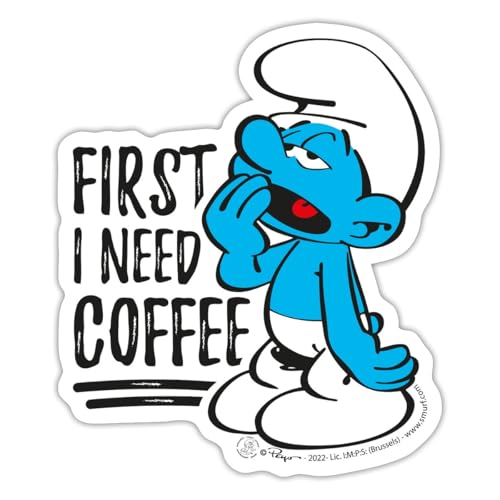 Spreadshirt Die Schlümpfe Fauli Schlumpf Schlafschlumpf Kaffee Sticker, One Size Spreadshirt Die Schlümpfe Fauli Schlumpf Schlafschlumpf Kaffee Sticker, One Size von Spreadshirt