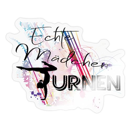 Spreadshirt Echte Mädchen Turnen Sticker, max. 10 x 10 cm, 10 x 10 cm, Transparent glänzend von Spreadshirt