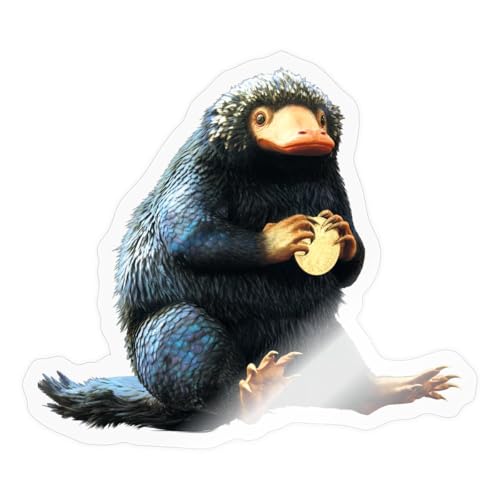 Spreadshirt Fantastic Beasts Niffler Beschützt Münze Sticker, max. 10 x 10 cm, 10 x 10 cm, Transparent glänzend von Spreadshirt