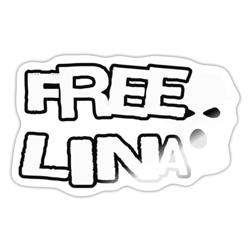 Spreadshirt Free Lina Solidarität Protest Statement Sticker, 10 x 10 cm, Weiß glänzend von Spreadshirt