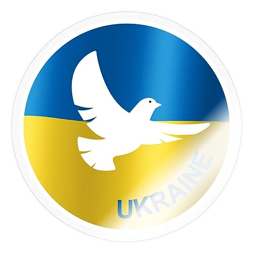 Spreadshirt Friedenstaube No War In Ukraine Sticker, 10 x 10 cm, Transparent glänzend von Spreadshirt