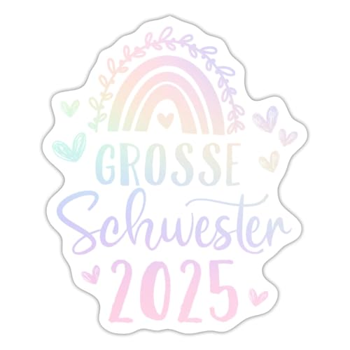 Spreadshirt Große Schwester 2025 Regenbogen Pastell Sticker, max. 10 x 10 cm, 10 x 10 cm, Mattweiß Spreadshirt Große Schwester 2025 Regenbogen Pastell Sticker, max. 10 x 10 cm, 10 x 10 cm, Mattweiß von Spreadshirt