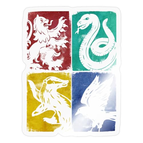 Spreadshirt Harry Potter Häuser Wappen Kachel-Mix Sticker, max. 10 x 10 cm, 10 x 10 cm, Transparent glänzend von Spreadshirt