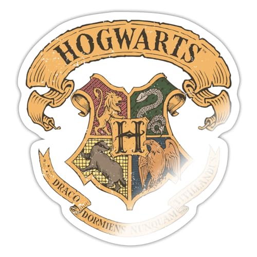 Spreadshirt Harry Potter Hogwarts Wappen Sticker, 10 x 10 cm, Weiß glänzend von Spreadshirt