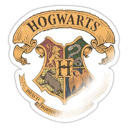 Spreadshirt Harry Potter Hogwarts Wappen Sticker, max. 10 x 10 cm, 10 x 10 cm, Weiß glänzend von Spreadshirt