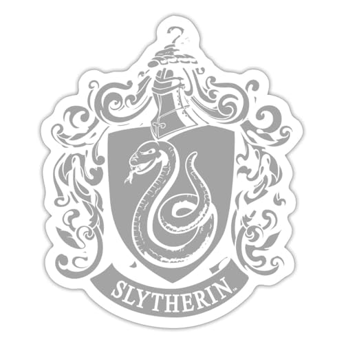 Spreadshirt Harry Potter Slytherin Banner Wappen Sticker, max. 10 x 10 cm, 10 x 10 cm, Mattweiß von Spreadshirt