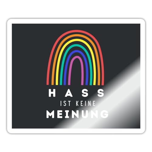 Spreadshirt Hass Ist Keine Meinung Statement Regenbogen Sticker, 10 x 10 cm, Weiß glänzend von Spreadshirt