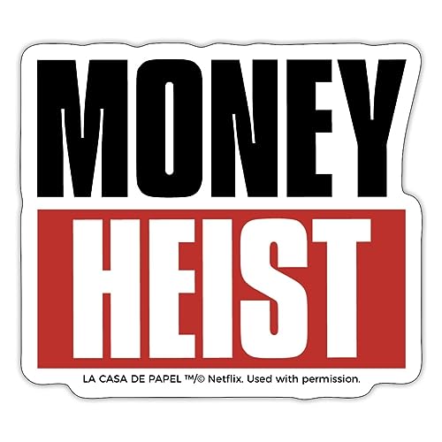 Spreadshirt Haus des Geldes La Casa De Papel Money Heist Logo Aufkleber Sticker, 10 x 10 cm, Mattweiß von Spreadshirt