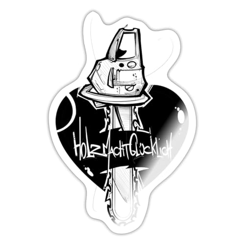 Spreadshirt Holzkunst Scholz Merch Kettensäge Herz Sticker, max. 10 x 10 cm, 10 x 10 cm, Weiß glänzend Spreadshirt Holzkunst Scholz Merch Kettensäge Herz Sticker, max. 10 x 10 cm, 10 x 10 cm, Weiß glänzend von Spreadshirt
