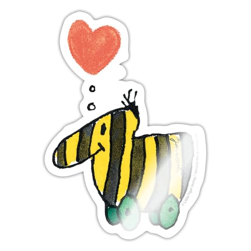 Spreadshirt Janoschs Tigerente Herz Liebe Sticker, max. 10 x 10 cm, 10 x 10 cm, Weiß glänzend von Spreadshirt