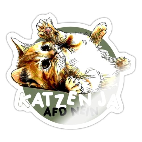 Spreadshirt Katzen Ja, AFD nein Anti-AFD Sticker, max. 10 x 10 cm, 10 x 10 cm, Weiß glänzend Spreadshirt Katzen Ja, AFD nein Anti-AFD Sticker, max. 10 x 10 cm, 10 x 10 cm, Weiß glänzend von Spreadshirt