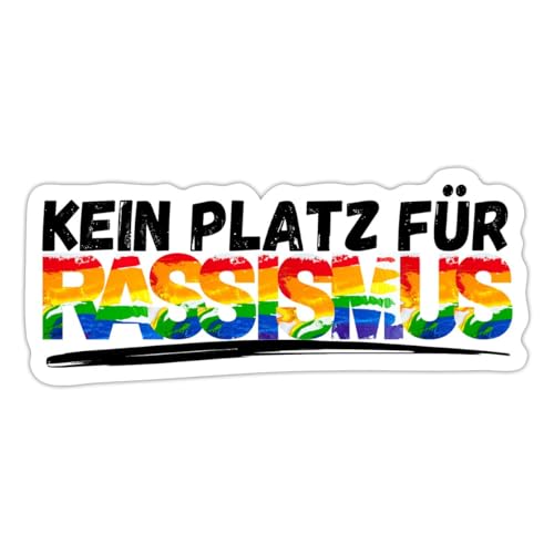 Spreadshirt Kein Platz Für Rassismus Bunt Sticker, 10 x 10 cm, Mattweiß von Spreadshirt