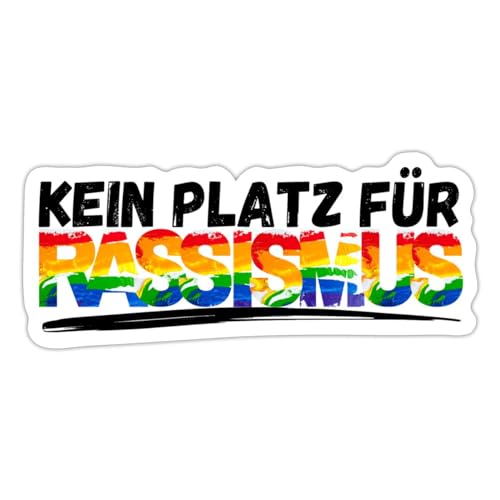 Spreadshirt Kein Platz Für Rassismus Bunt Sticker, 10 x 10 cm, Mattweiß von Spreadshirt