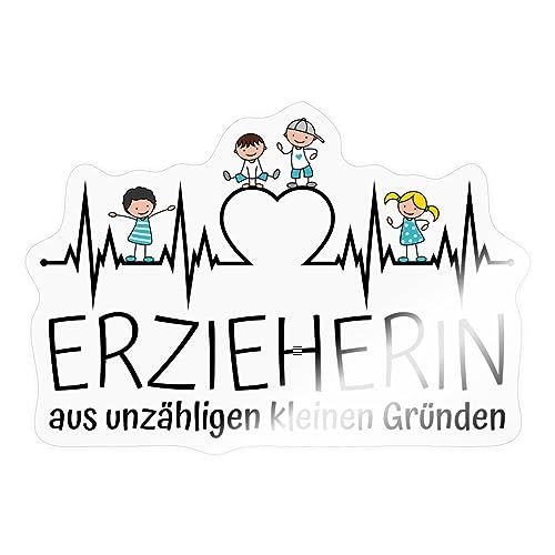 Spreadshirt Kindergarten Abschiedsgeschenk Erzieherin Mit Herz Sticker, 10 x 10 cm, Transparent glänzend von Spreadshirt