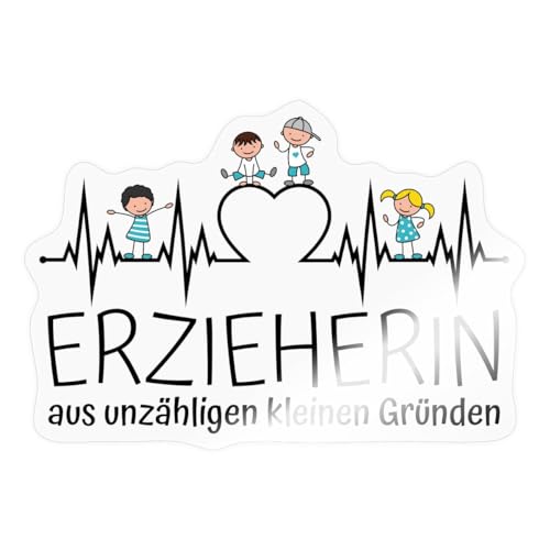 Spreadshirt Kindergarten Abschiedsgeschenk Erzieherin Mit Herz Sticker, max. 10 x 10 cm, 10 x 10 cm, Transparent glänzend von Spreadshirt