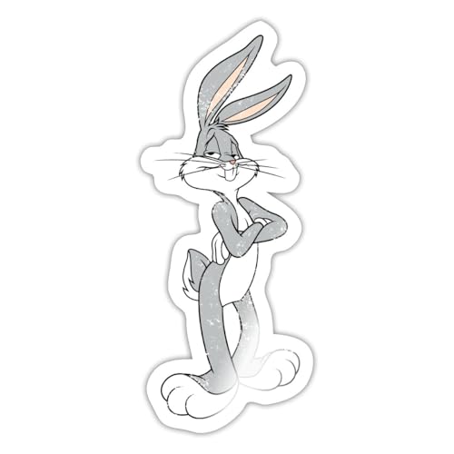 Spreadshirt Looney Tunes Bugs Bunny Vintage Pose Sticker, max. 10 x 10 cm, 10 x 10 cm, Weiß glänzend von Spreadshirt