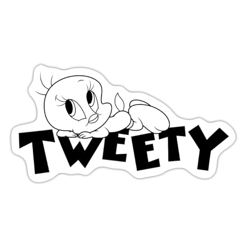 Spreadshirt Looney Tunes Tweety Ausmalmotiv Sticker, max. 10 x 10 cm, 10 x 10 cm, Mattweiß von Spreadshirt