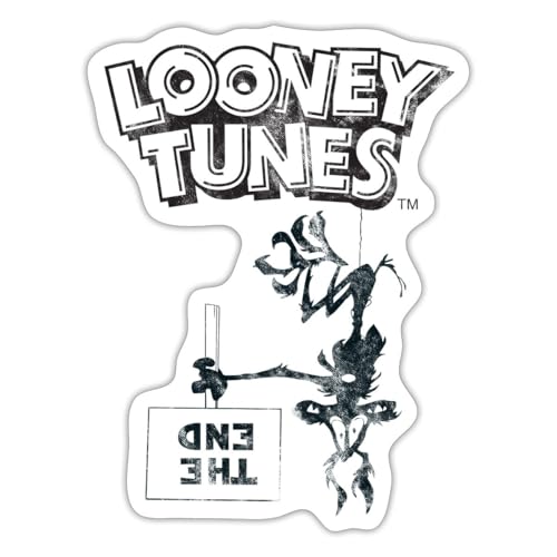 Spreadshirt Looney Tunes Wile E. Coyote The End Sticker, max. 10 x 10 cm, 10 x 10 cm, Mattweiß von Spreadshirt