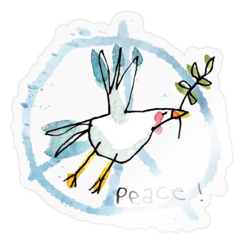 Spreadshirt Möwe Friedenstaube No War Peace Frieden Peacemöwe Sticker, 10 x 10 cm, Transparent glänzend von Spreadshirt