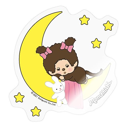 Spreadshirt Monchhichi Sleeping Girl Mond Sticker, One Size, Transparent glänzend von Spreadshirt
