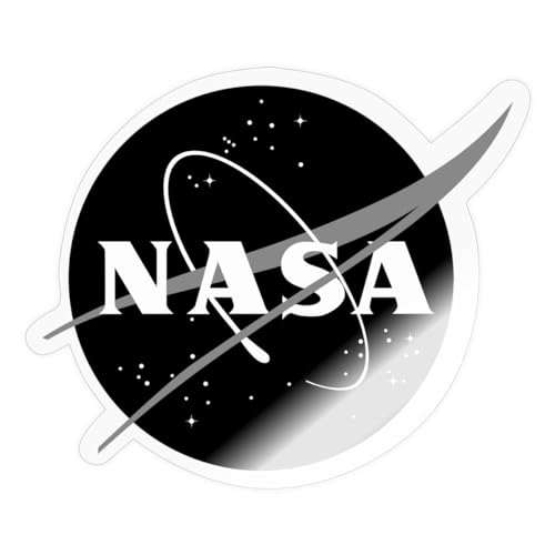 Spreadshirt NASA Classic Logo Schwarz Weiß Sticker, 10 x 10 cm, Transparent glänzend von Spreadshirt