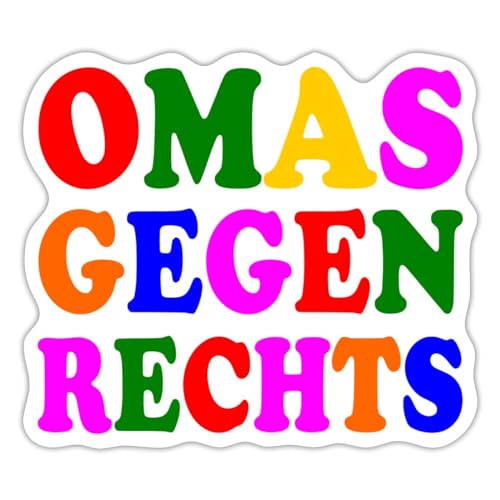 Spreadshirt Omas Gegen Rechts Farbenfroh Anti Rassismus Sticker, 10 x 10 cm, Mattweiß von Spreadshirt