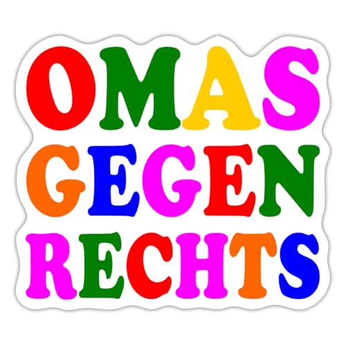 Spreadshirt Omas Gegen Rechts Farbenfroh Anti Rassismus Sticker, 10 x 10 cm, Mattweiß von Spreadshirt