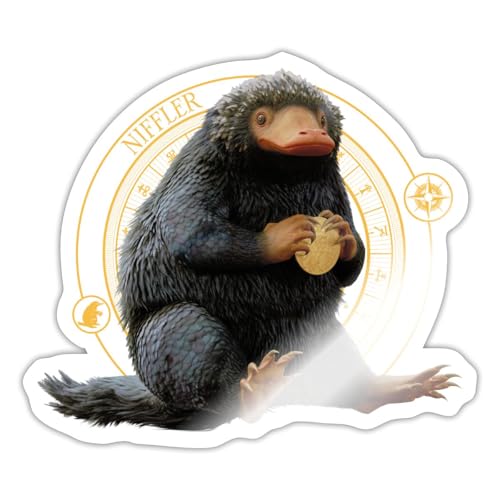 Spreadshirt Phantastische Tierwesen Niffler mit Gold Sticker, max. 10 x 10 cm, 10 x 10 cm, Weiß glänzend Spreadshirt Phantastische Tierwesen Niffler mit Gold Sticker, max. 10 x 10 cm, 10 x 10 cm, Weiß glänzend von Spreadshirt