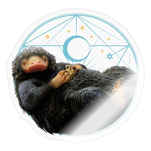 Spreadshirt Phantastische Tierwesen Niffler mit Münze Geschenk Sticker, 10 x 10 cm, Transparent glänzend von Spreadshirt