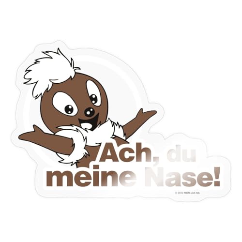 Spreadshirt Sandmännchen Pittiplatsch Ach Du Meine Sticker, max. 10x10 cm, 10 x 10 cm, Transparent glänzend von Spreadshirt