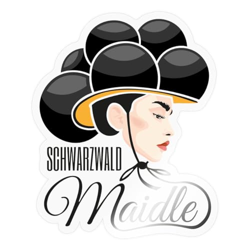 Spreadshirt Schwarzwald Maidle Bollenhut Sticker, 10 x 10 cm, Transparent glänzend von Spreadshirt