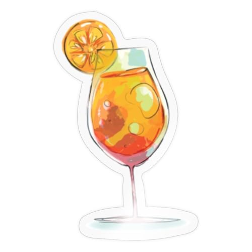 Spreadshirt Sommerlicher Aperol Cocktail Sticker, 10 x 10 cm, Transparent glänzend von Spreadshirt